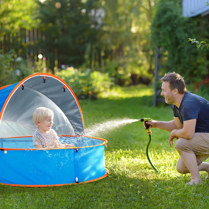 Peradix 4 in 1 Pop Up Baby Planschbecken,Babypool mit UV Schutz Bällepool, Baby Zelt Strandzelt mit