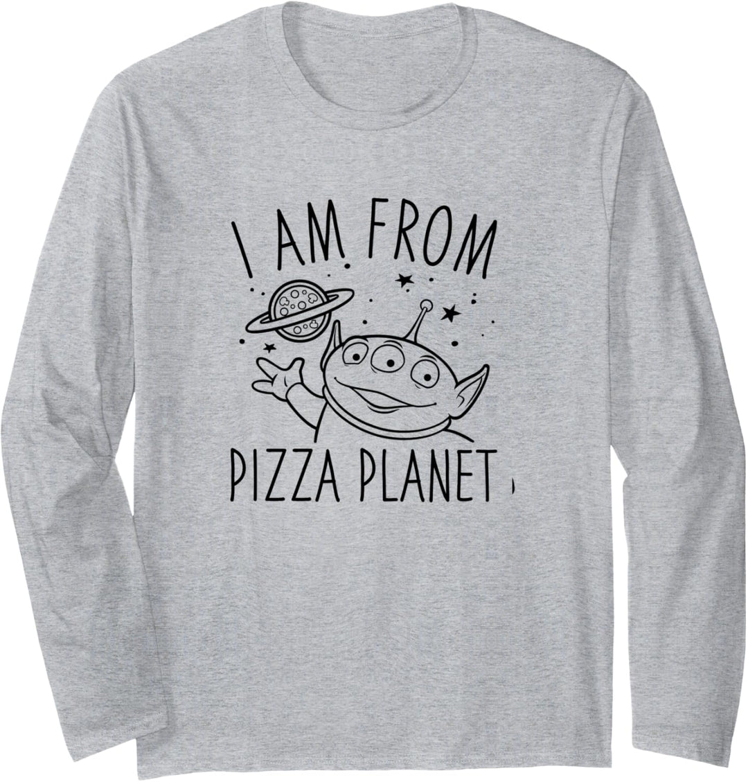 Disney Pixar Toy Story Neon Green Aliens Pizza Planet Langarmshirt