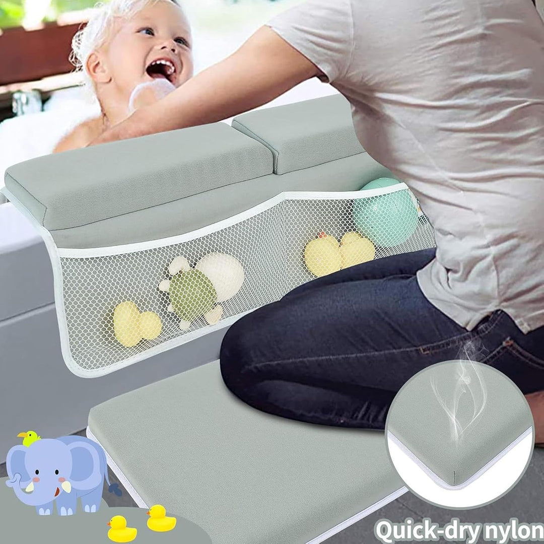 Cushioned Bathing Kneeler, Baby Bathing Time Organizer, Portable Bath Kneeling Pad, Easy-Clean Bath