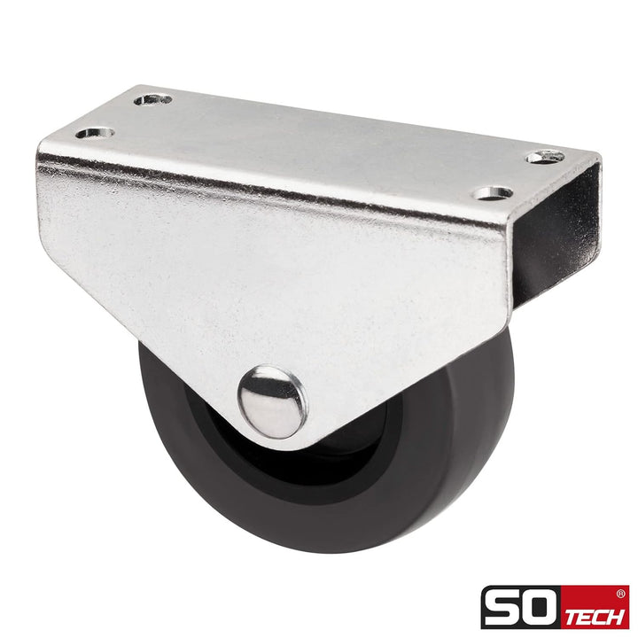 Sotech 16er Set Kastenrolle PASSAU (Ø 50 mm, für Unterbaumontage, dunkelgrau) Möbelrolle, leise und