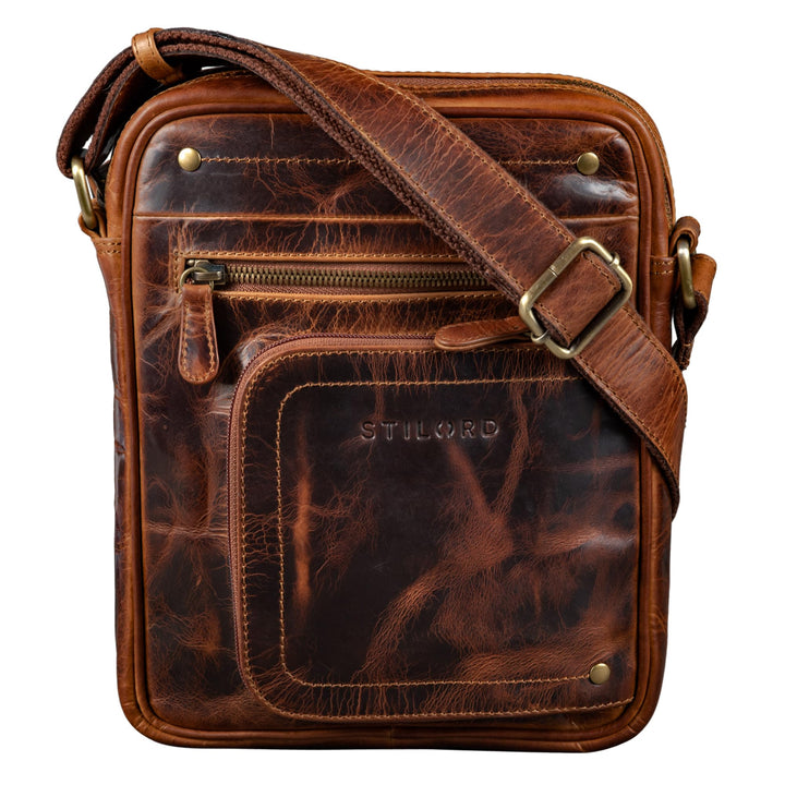 STILORD 'Randall' Vintage Ledertasche Umhängetasche Messenger Bag DIN A5 Tablettasche 9,7 Zoll für i