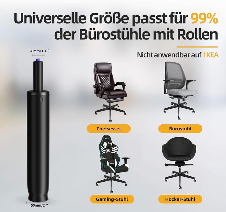 Mastery Mart Gasfeder für Bürostuhl, mit 251mm - 346mm Gasdruckfeder für Bürostuhl, Handschuhe, Zyli