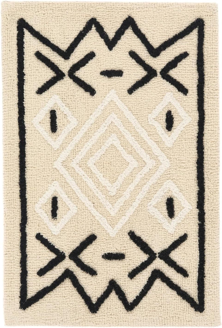 RugVista Badematte Atlantis, 90 x 60 cm, Rechteckig, Mittelflor, Moderner Badteppich, Maschinenwasch