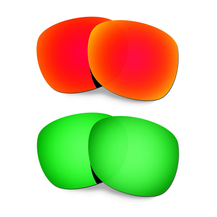 HKUCO Mens Replacement Lenses For Oakley Garage Rock Sunglasses Red/Emerald Green, Red/Emerald Green