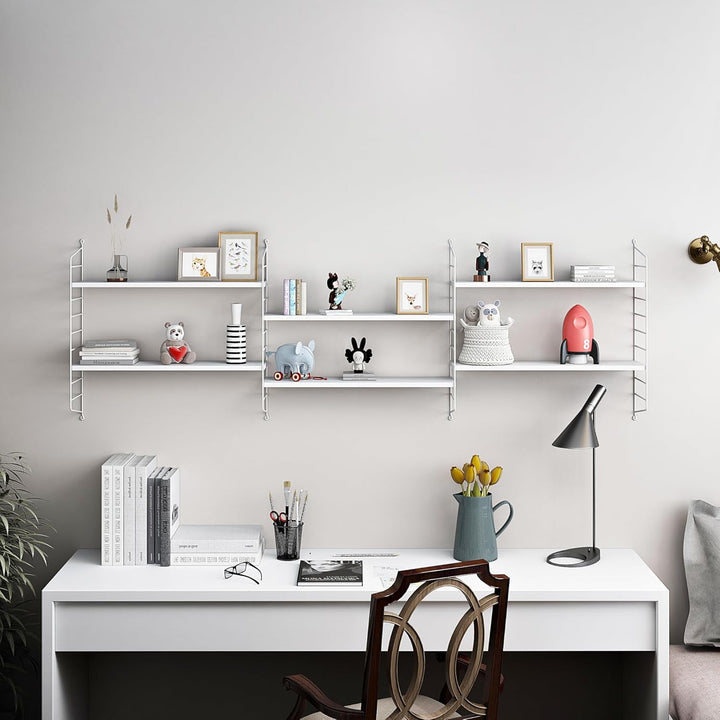 [en.casa] Modulares Wandregal Strängnäs 3er Set Metallregal Weiss Hängeregal mit 3 Regalböden Badreg