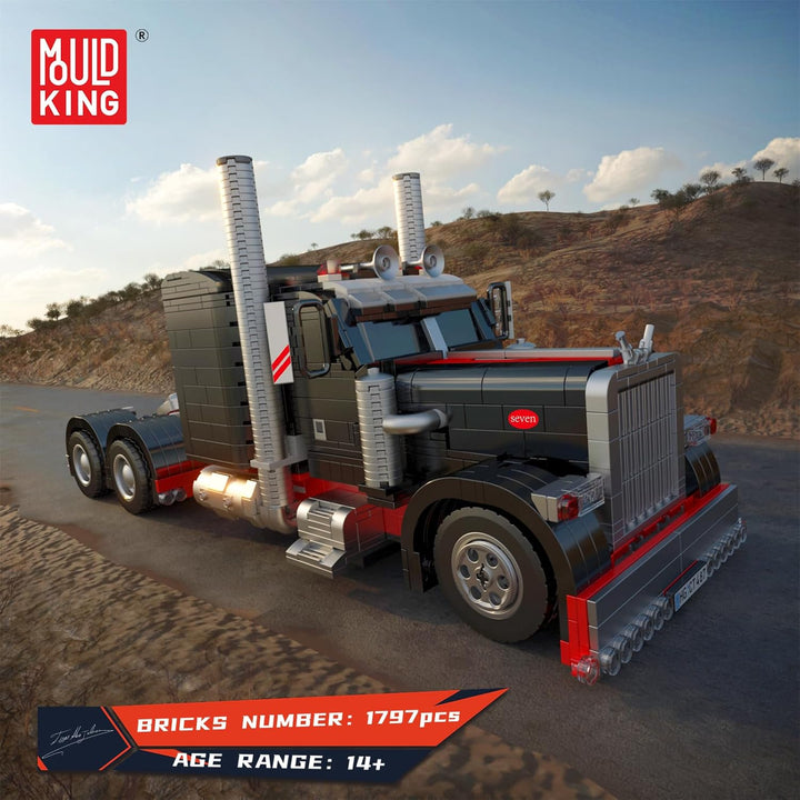 Mould King 10037 Technik US-Truck 'Das Schwarze Monster Car Modell, Kreativität Technologie Sportwag