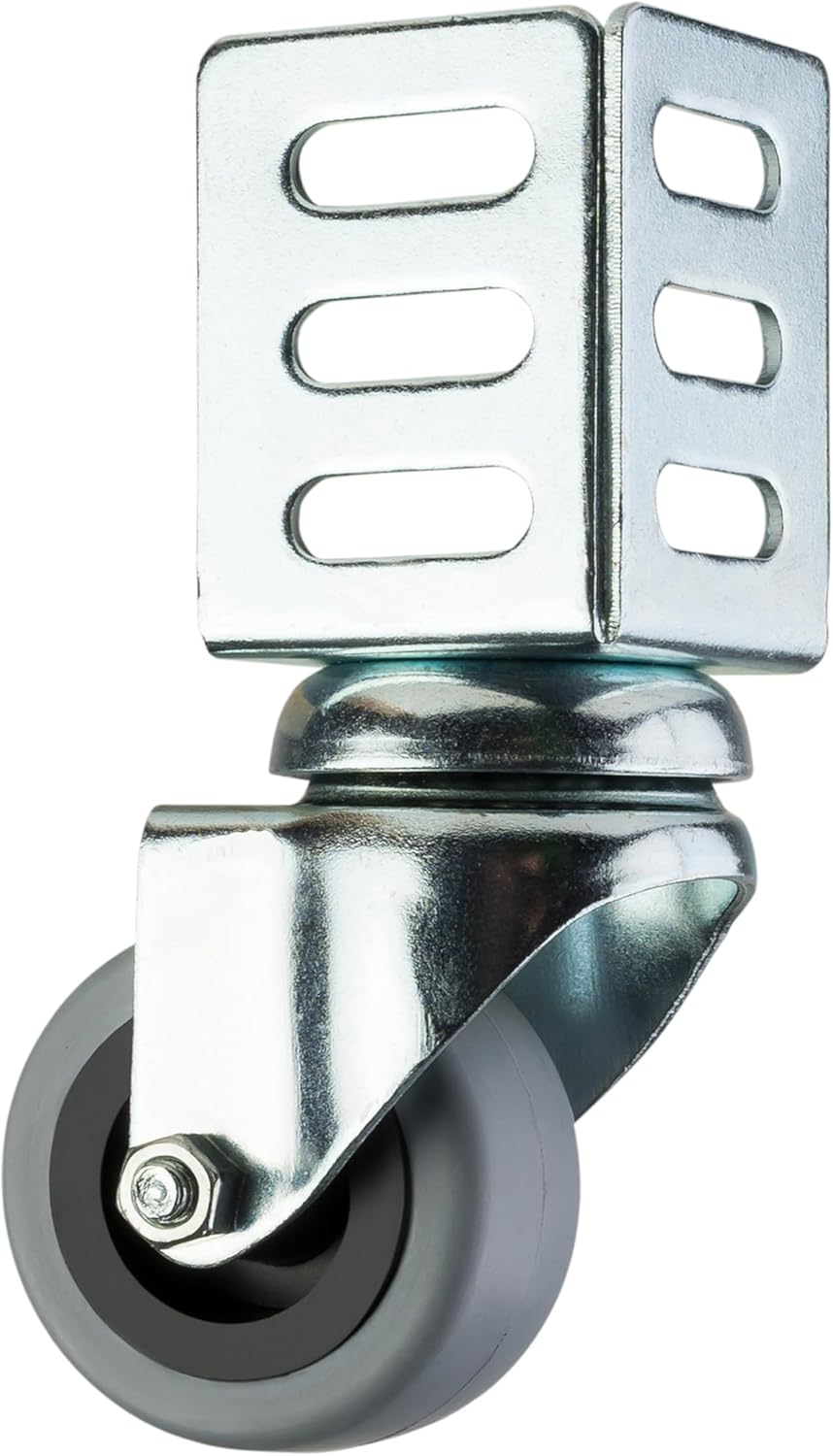 Dörner + Helmer Lenkrollen mit Winkelblech, 4er-Set, 50mm x 22mm, 120kg Tragkraft, 52mm x 37mm Winke