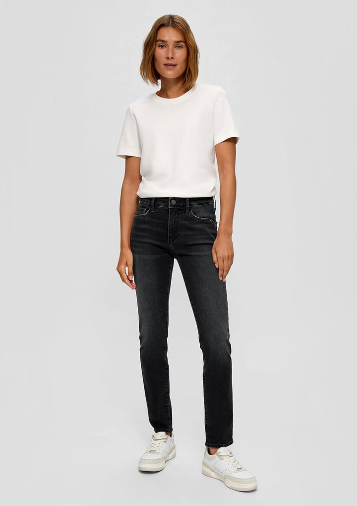 s.Oliver Jeans Betsy/Slim Fit/Mid Rise/Slim Leg/Baumwollstretch 32W / 32L Grey/Black, 32W / 32L Grey