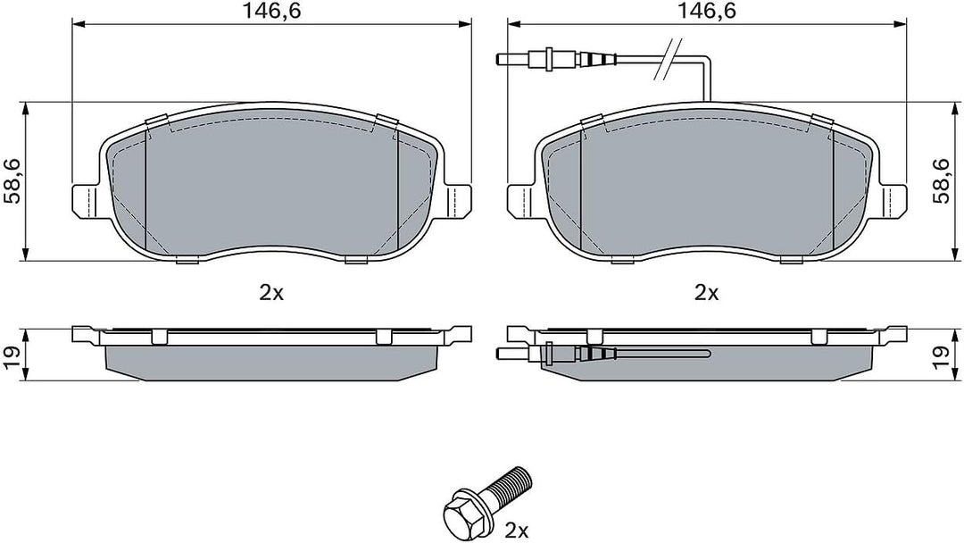 Bosch BP930 Bremsbeläge - Vorderachse - ECE-R90 Zertifizierung - vier Bremsbeläge pro Set