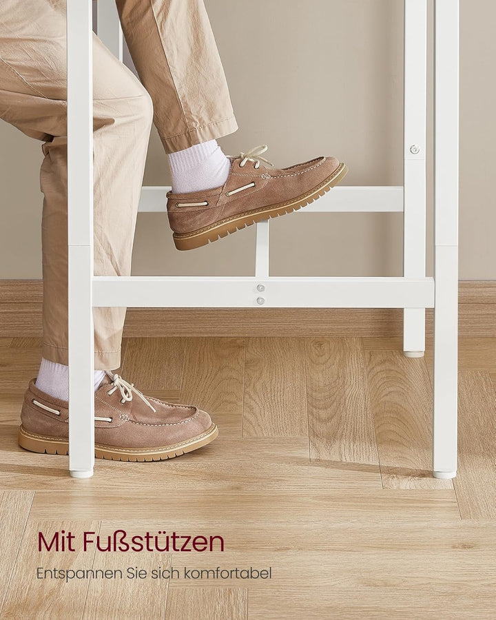 VASAGLE Bartisch, Stehtisch, Küchentisch, hoch, mit Stahlgestell, 60 x 60 x 92 cm, einfache Montage,
