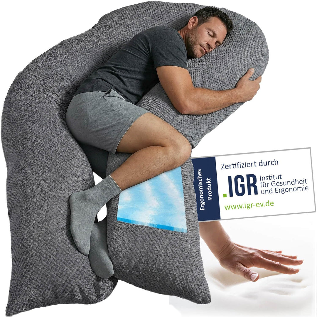 Traumreiter Seitenschläferkissen Visco XXL PRO, ergonomisches Full Body Builder Männer Schlafkissen,