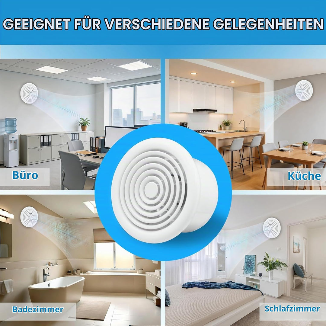 FanGoFast Badlüfter 150 mm, Abluftventilator, wasserdicht, 22 W, für Bad, WC 150MM, 150MM