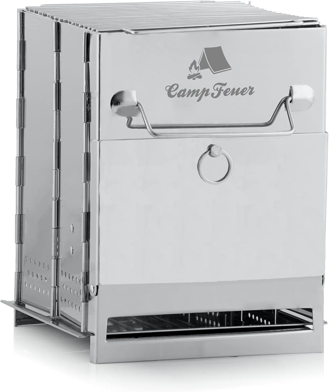 CampFeuer Edelstahl Faltgrill | 22 x 20,5 x 27 cm | Klappgrill | Campinggrill für Hiking und Outdoor