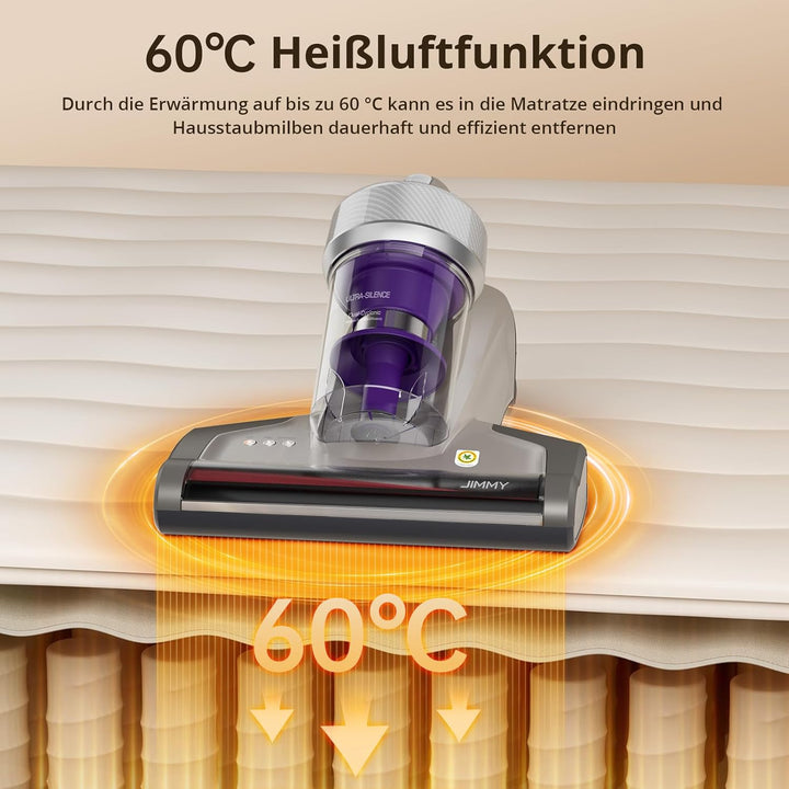 Jimmy JV35 Milbensauger für Matratzen mit UV-licht 700W Leistung, Heisser Wind Funktion, Doppelter Z