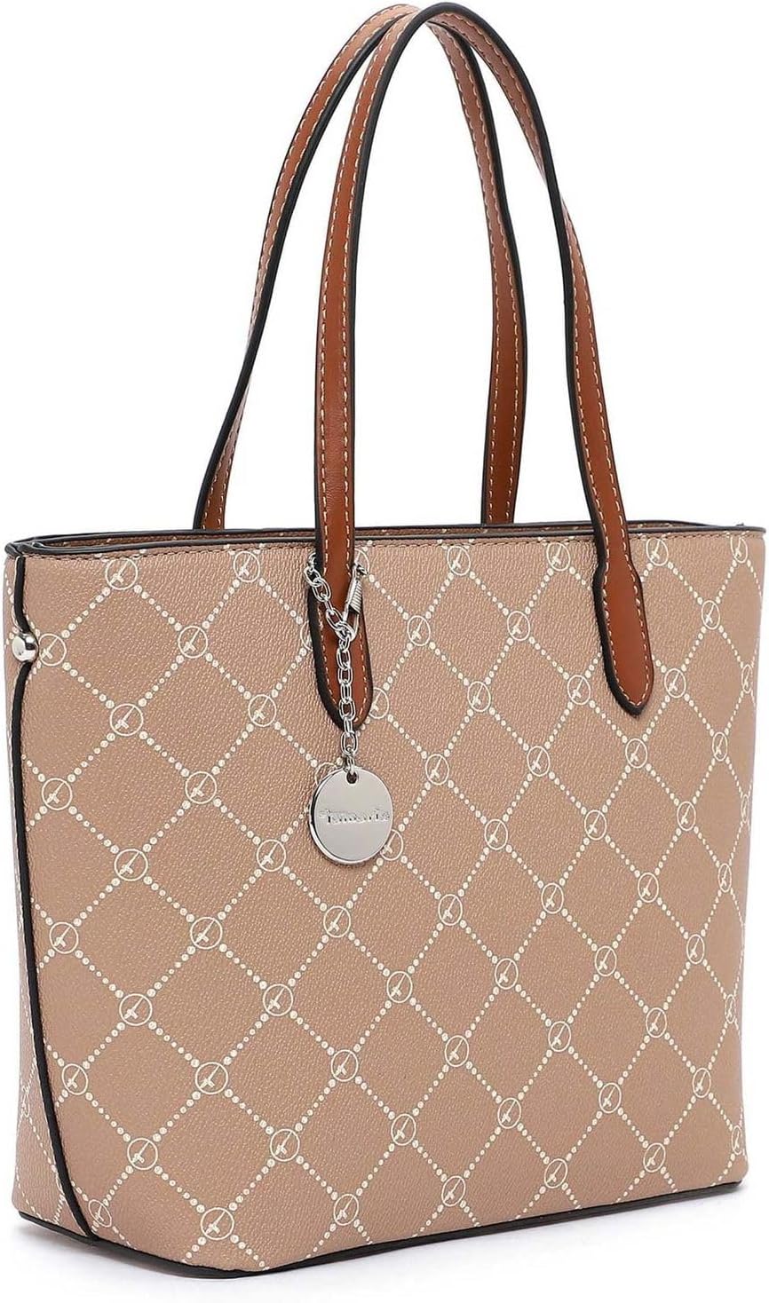 Tamaris Shopper Anastasia 30106 Damen Handtaschen Karo Einheitsgrösse Sand/Cognac 427, Einheitsgröss