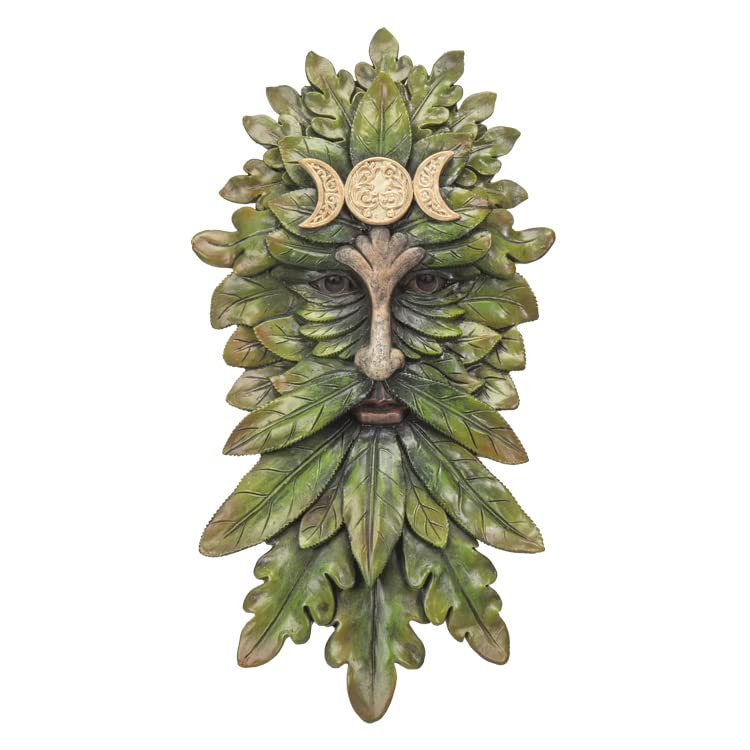 Pacific Giftware Wandskulptur Greenman Keltischer Gott mit Dreifach-Mond