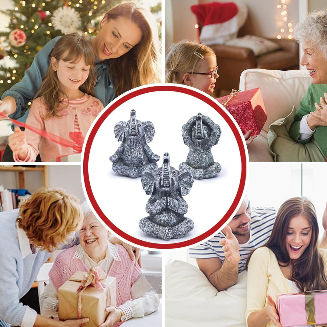 Yoga Elefant Gartenfirguren Zen Gartendeko Deko Wohnzimmer - Harz Elefanten Figuren Miniatur Deko El