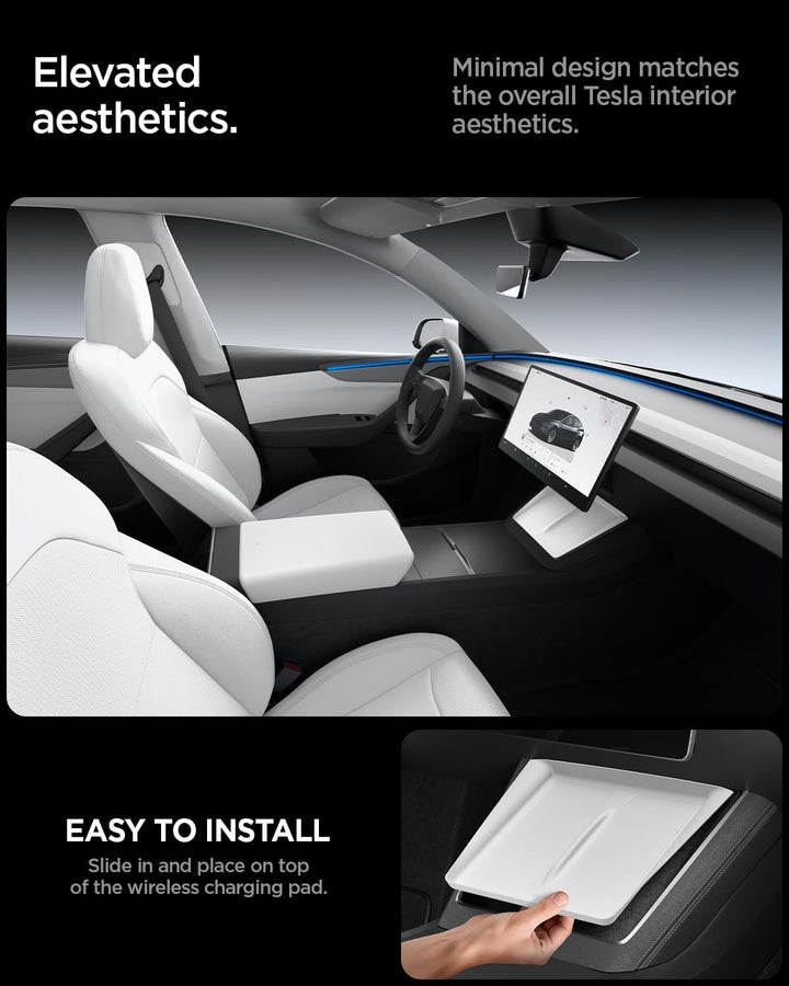 Spigen Tesla Model Y Juniper (Nur Premium & Performance) Mittelkonsole Organizer Abdeckung für Ladep