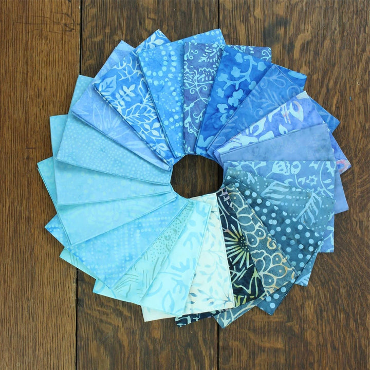 LoudElephant Stoffbündel aus Baumwolle, vorgeschnitten, Fat Quarter, Blau, Blau