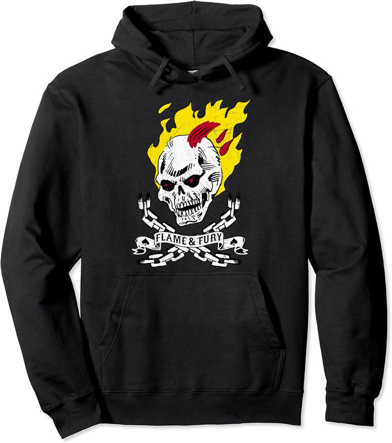 Marvel Ghost Rider Flame & Fury Skull Poster Pullover Hoodie