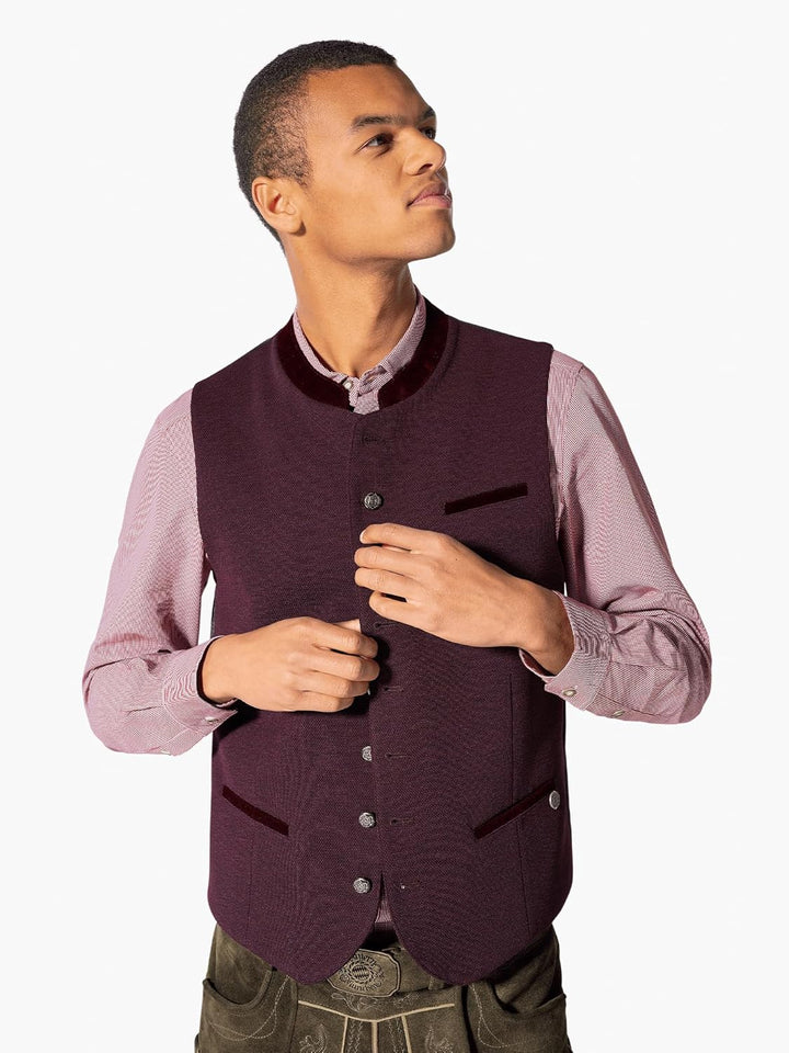 Spieth & Wensky FC Bayern München Trachtenweste| Herren Bordeaux 52 Bordeaux, 52 Bordeaux