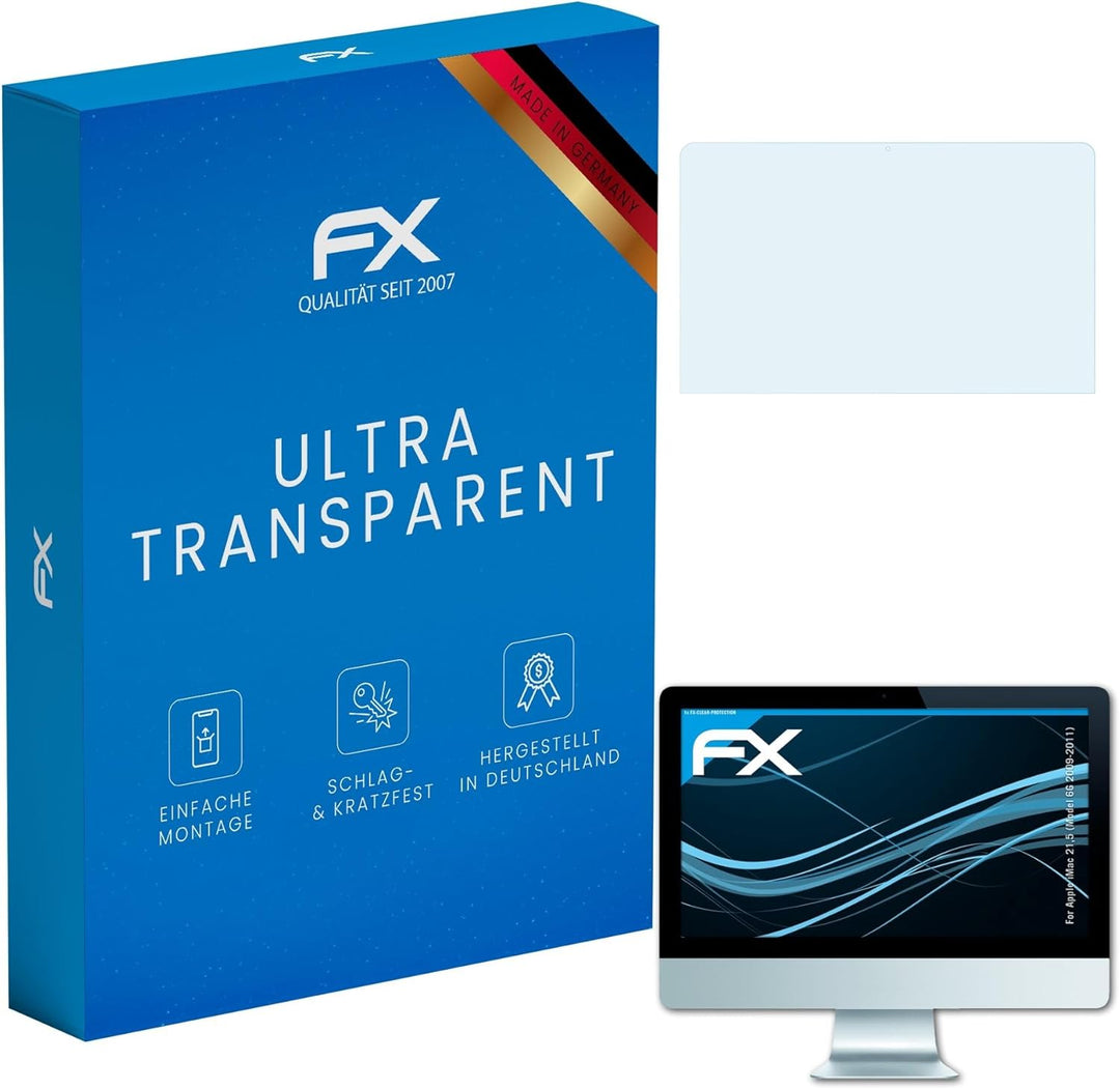 atFoliX Schutzfolie kompatibel mit Apple iMac 21,5 (Model 6G 2009-2011) Folie, ultraklare FX Display