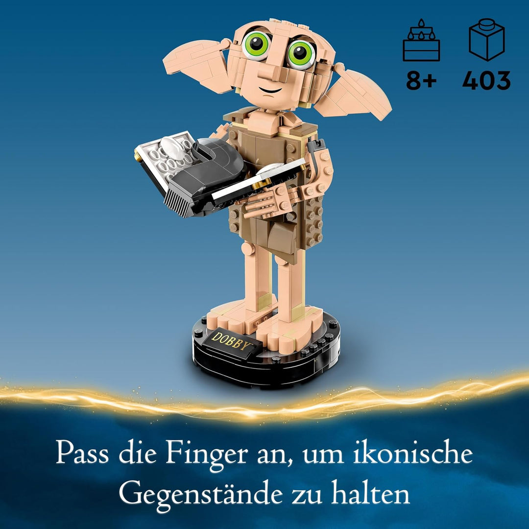 LEGO Harry Potter Dobby der Hauself Set, bewegliche ikonische Figur, Spielzeug, Schlafzimmer Accesso