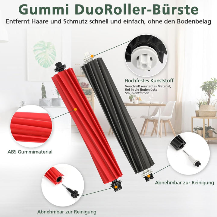 15 Stück Zubehör für Roborock S8 / S8+ Saugroboter mit 2 Hauptbürste (DuoRoller Bürste), 4 Wischtüch