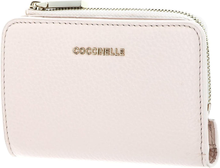 Coccinelle Metallic Soft Wallet Grained Leather Creamy Pink