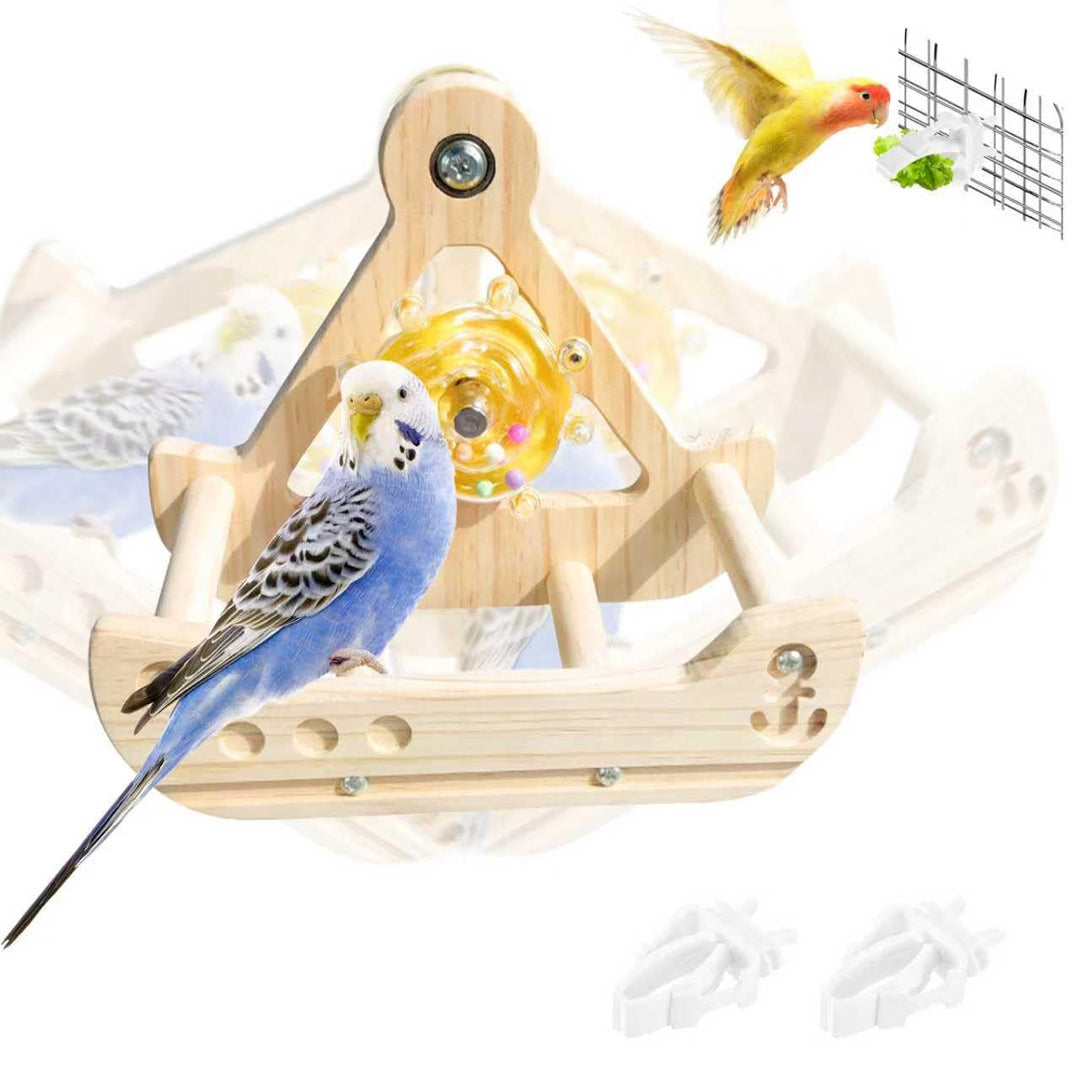 Vögel Spielzeug, Papageienspielzeug, Spielzeug für Nymphensittiche, Holz Vogel Schaukel für Papageie