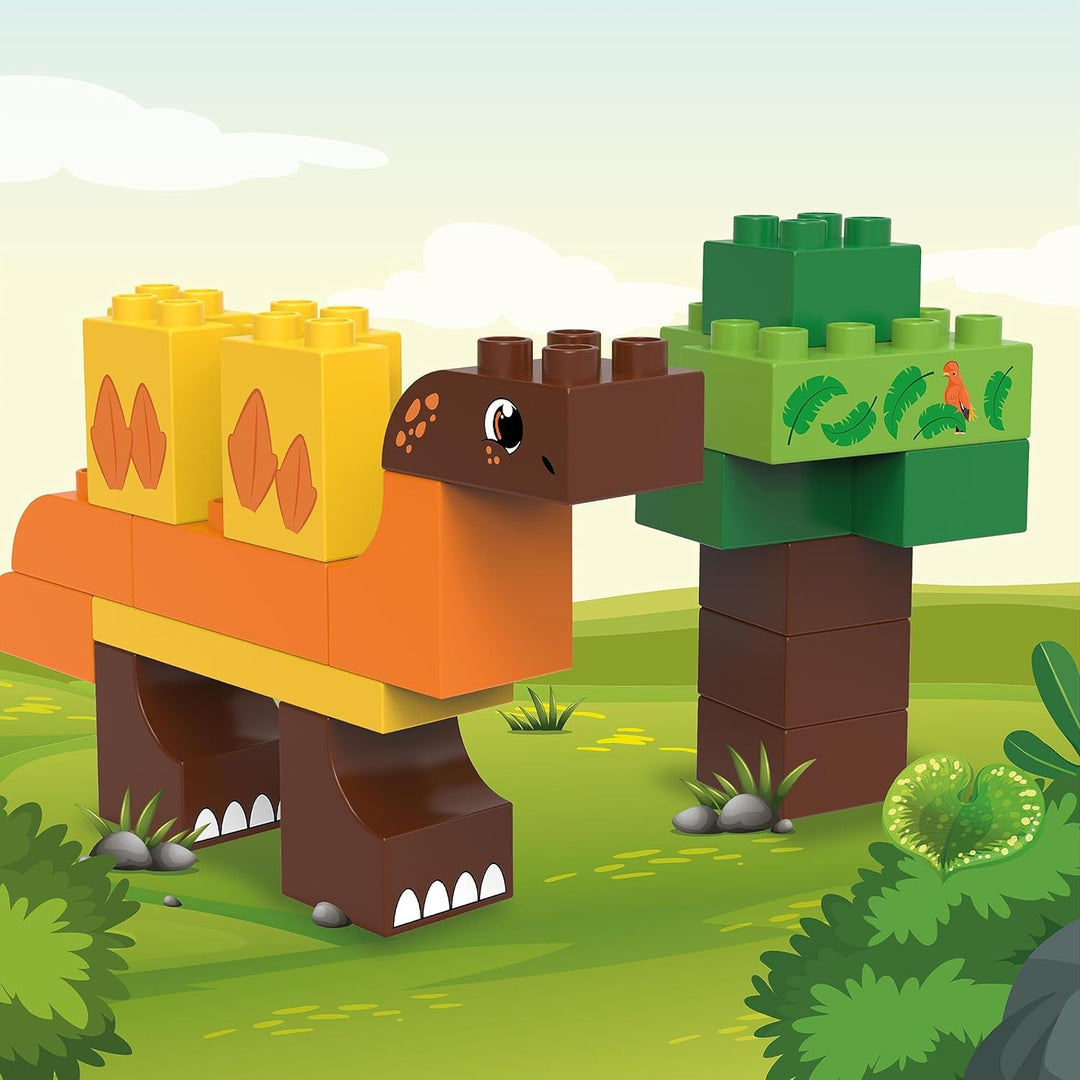 BIOBUDDI Dinosaurier Stegosaurus, 33 Teile, 100% kompatibel mit Lego & duplo, klimaneutral hergestel