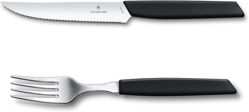 Victorinox Swiss Modern Besteck-Set für 6 Personen, 12-teilig, inkl. scharfe Steakmesser mit Wellens