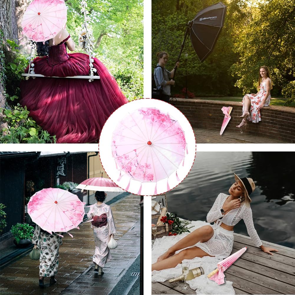 Handgefertigter Regenschirm aus Geöltem Papier, Sonnenschirm Orientalisch Halbrund Chinesischer Sonn
