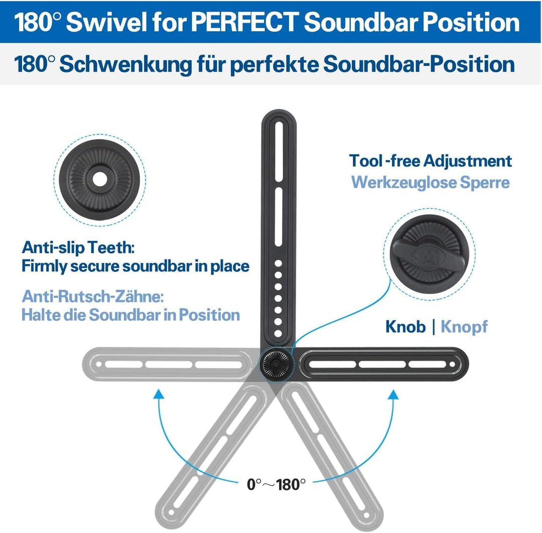 Mounting Dream Soundbar Halterung Universal Soundbar-TV-Halterung für die Montage über/unter TV, für