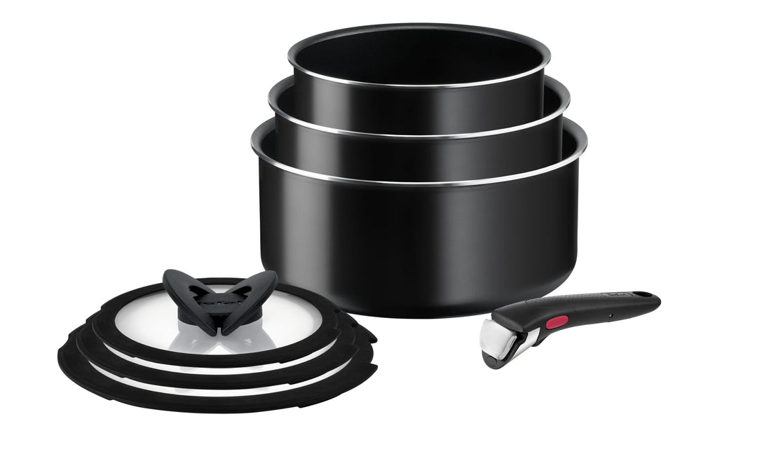 Tefal Ingenio Easy ON Try-Me Pfannenset, 7-teilig, stapelbar, abnehmbarer Griff, platzsparend, antih