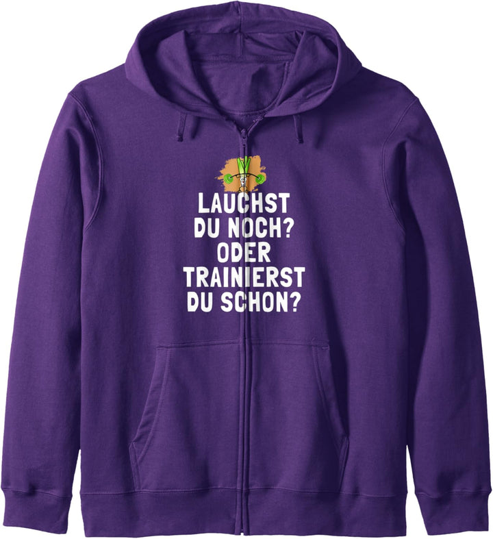 lustiges Fitness Kraftsport Gewichtheber Lauch Kapuzenjacke
