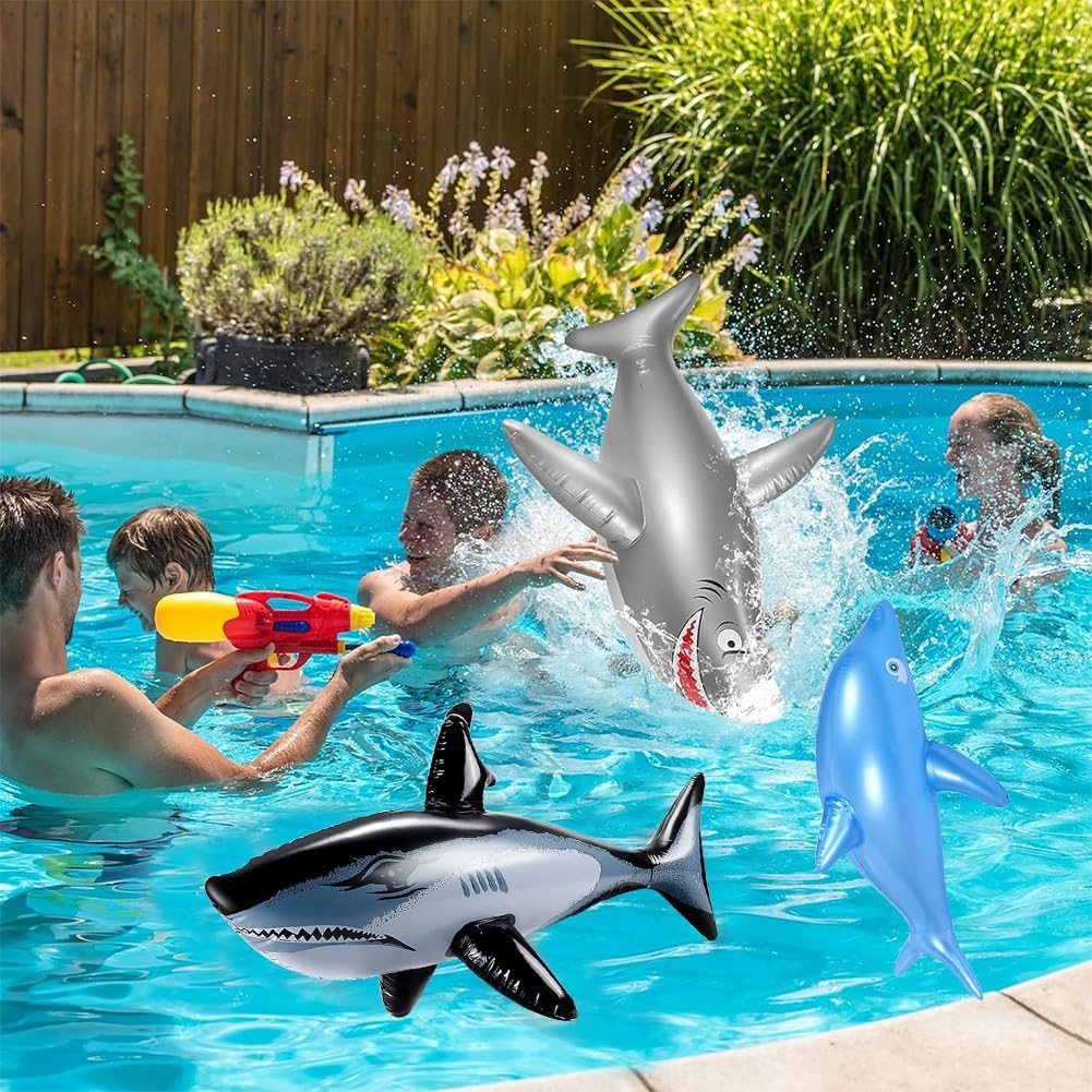 Hai Aufblasbares Spielzeug Shark Aufblasbares Spielzeug Schwimmbad für Sommer Schwimmbad Hawaii Deko