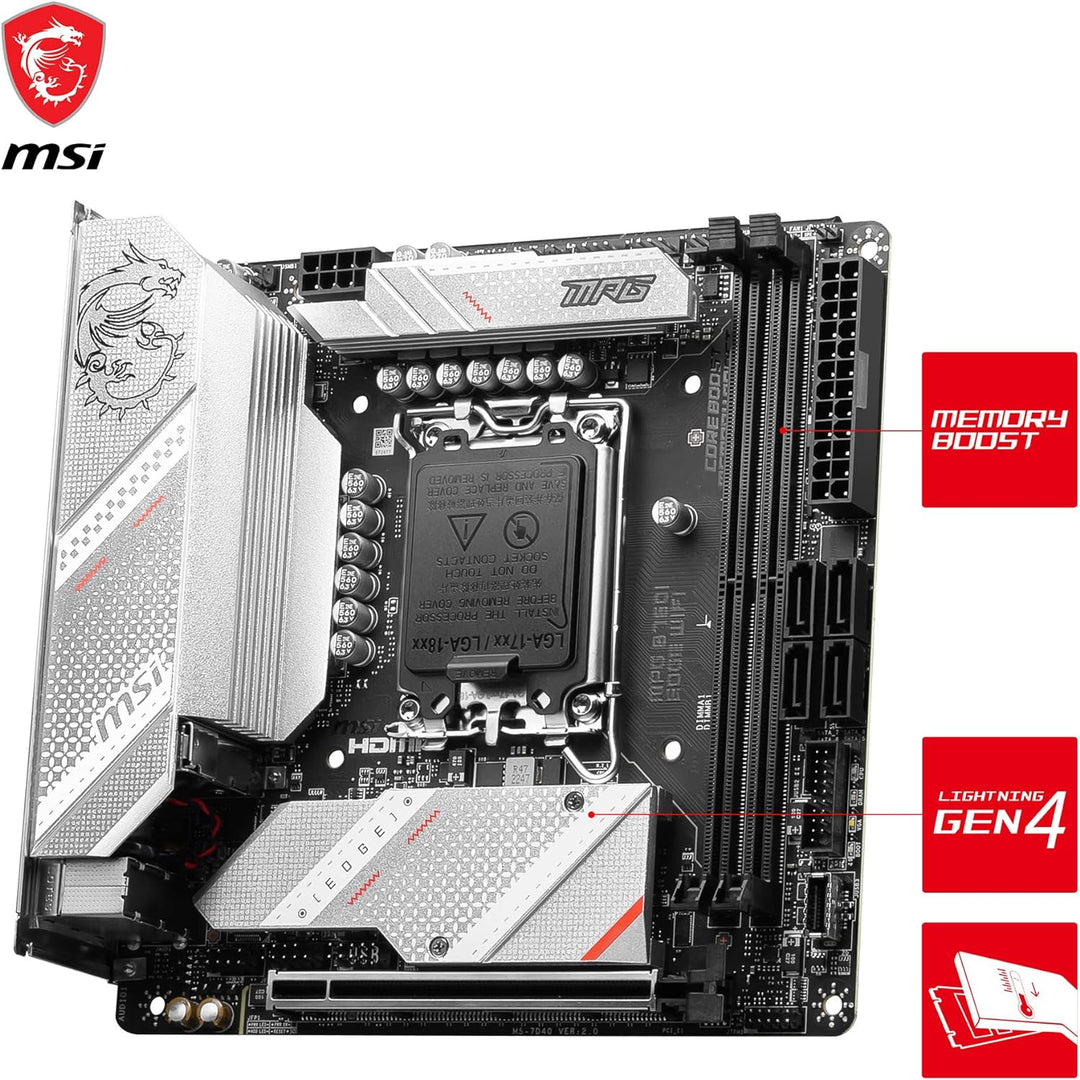 MSI MPG B760I Edge WiFi Motherboard, Mini-ITX - Für Intel Core Prozessoren der 12. und 13. Gen, LGA