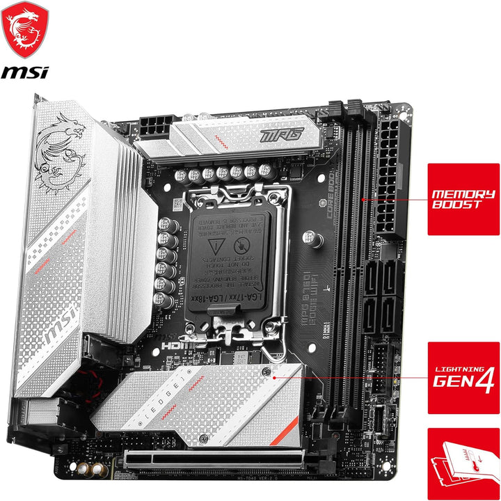 MSI MPG B760I Edge WiFi Motherboard, Mini-ITX - Für Intel Core Prozessoren der 12. und 13. Gen, LGA