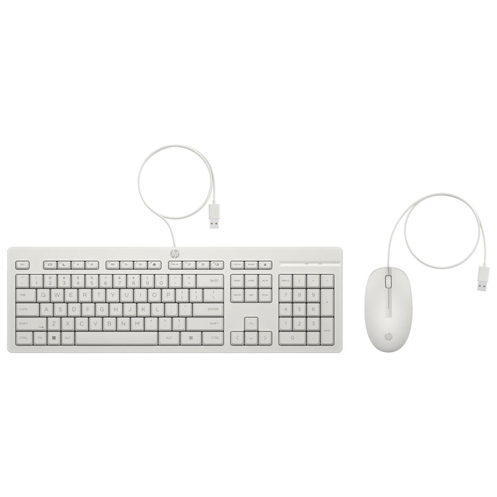 HP 225 - Tastatur-und-Maus-Set - 100% - Full Size - USB - QWERTZ - Deutsch - Cashmere White
