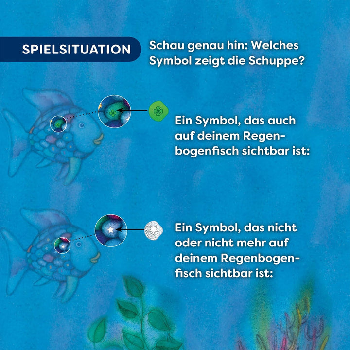 HABA Glitzer Bingo Der Regenbogenfisch – Kinderspiel ab 3 Jahren, Gesellschaftsspiel &amp; Farben-Lernsp