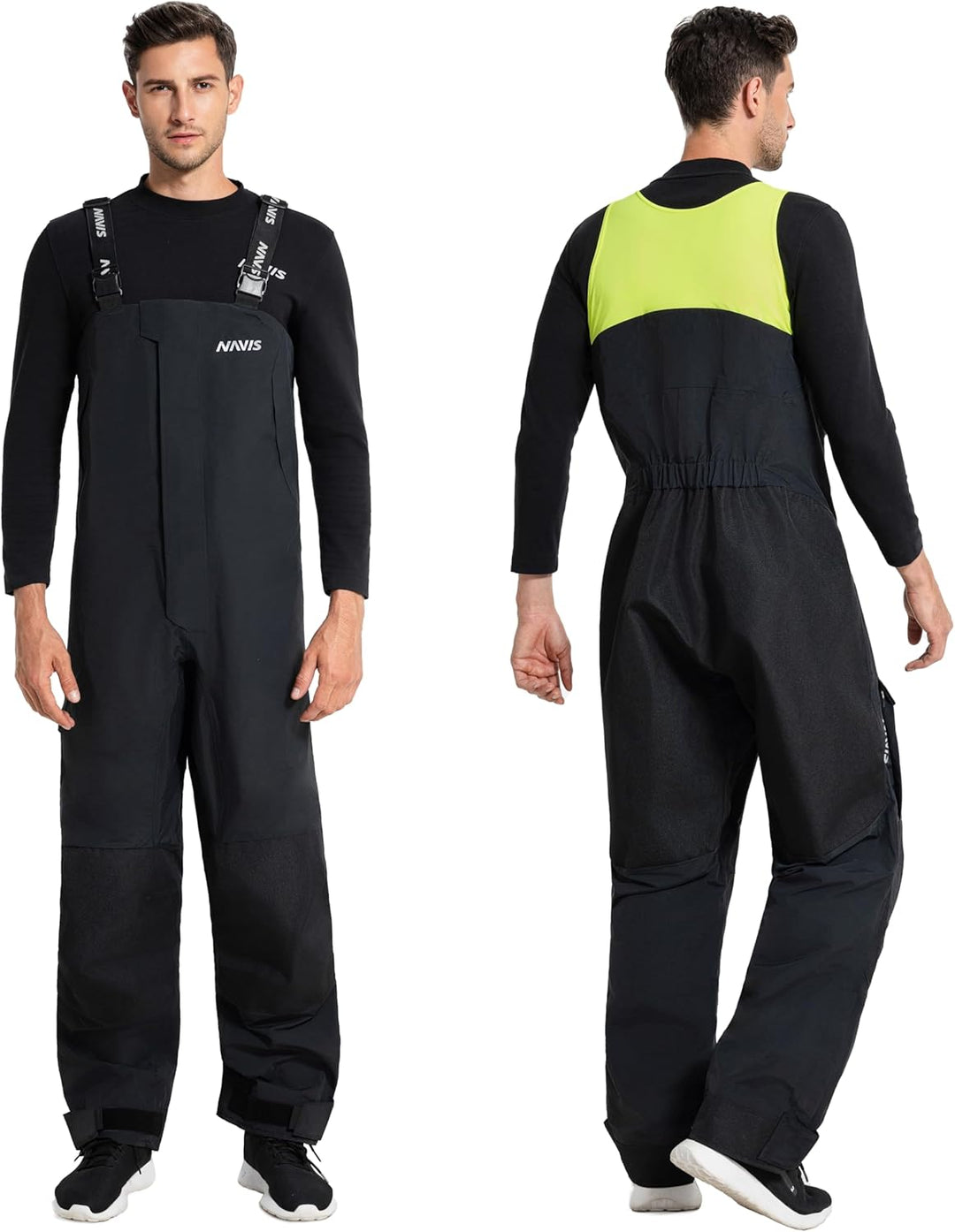 Navis Marine Herren Arbeitshose – wasserdichte Latzhose mit Hohem Bund, Verstärkten Knien & Verstell