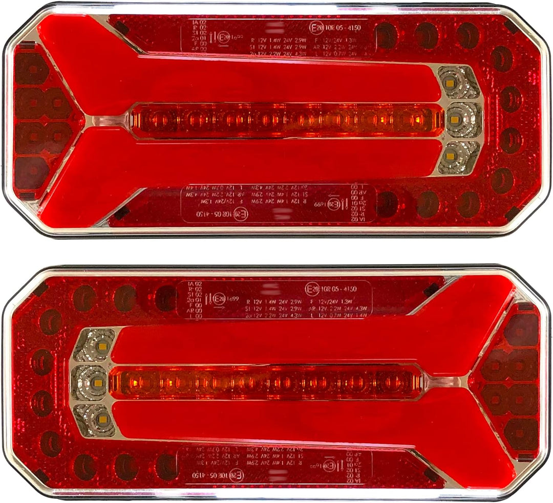 MelTruck® 2 LED Rückleuchte Rücklicht 12V 24V für LKW PKW Anhänger 4 Funktionen E20 SET