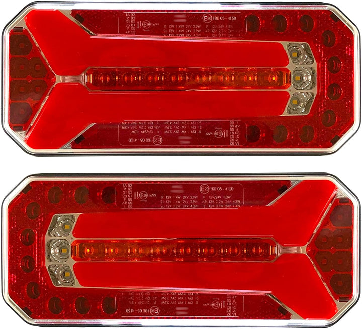 MelTruck® 2 LED Rückleuchte Rücklicht 12V 24V für LKW PKW Anhänger 4 Funktionen E20 SET