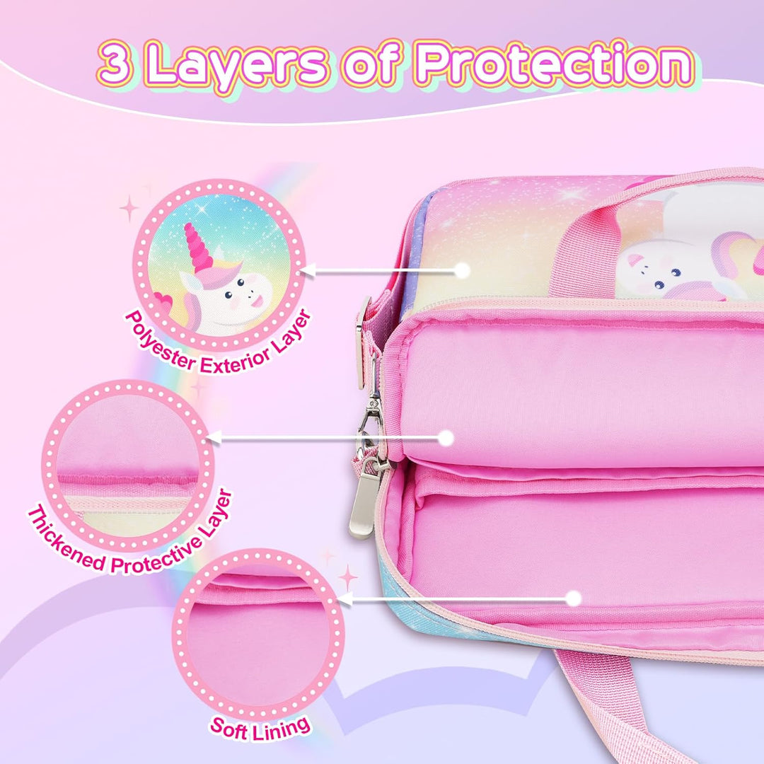 TiMOVO Tablet Tasche Mit Schultergurt 12,5 Zoll für Kinder, Portable Hülle, Universal Etui Organizer