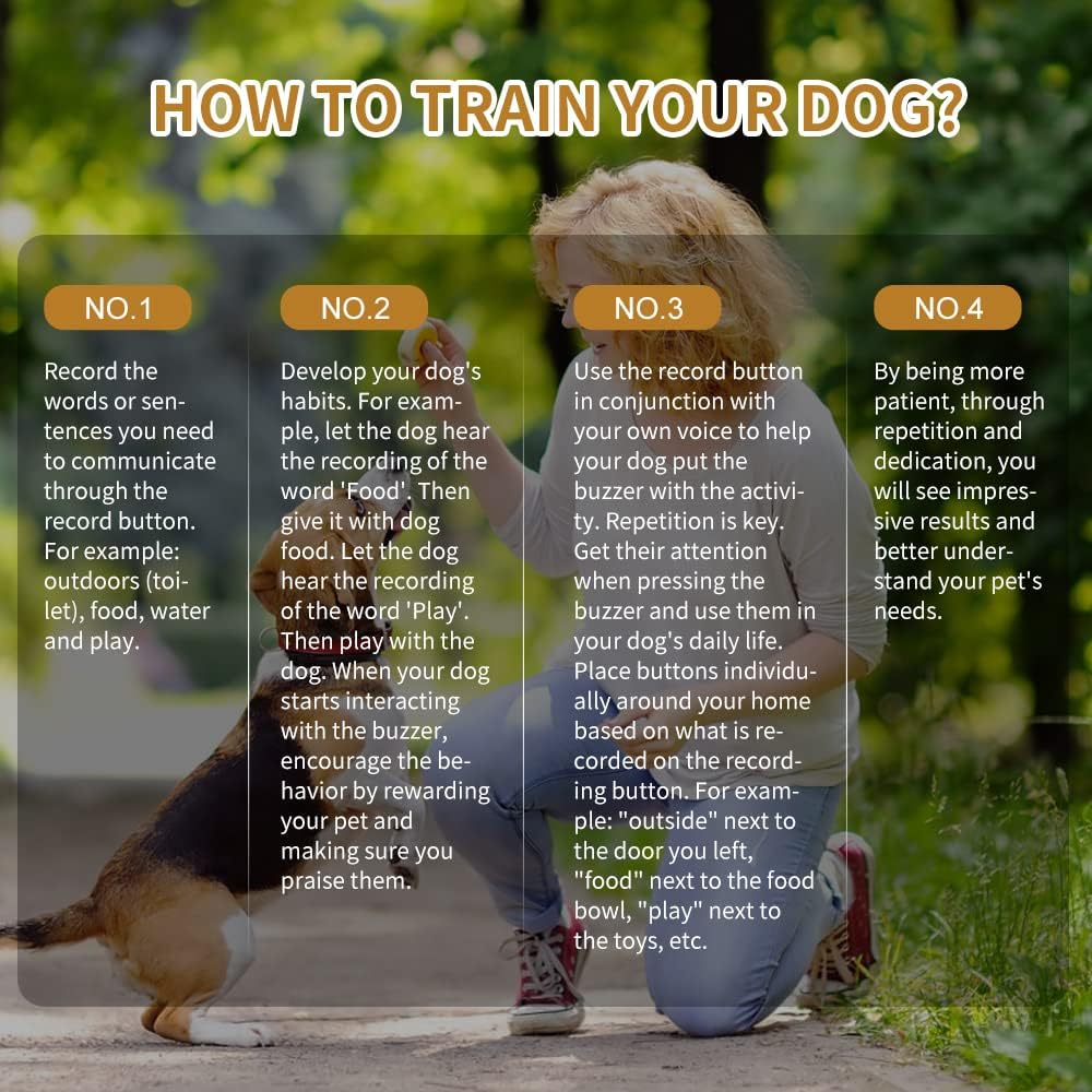 8 farbige Sprachaufnahme-Tasten, Hundetasten für Kommunikation, Haustier-Training, Summer, 30 Sekund