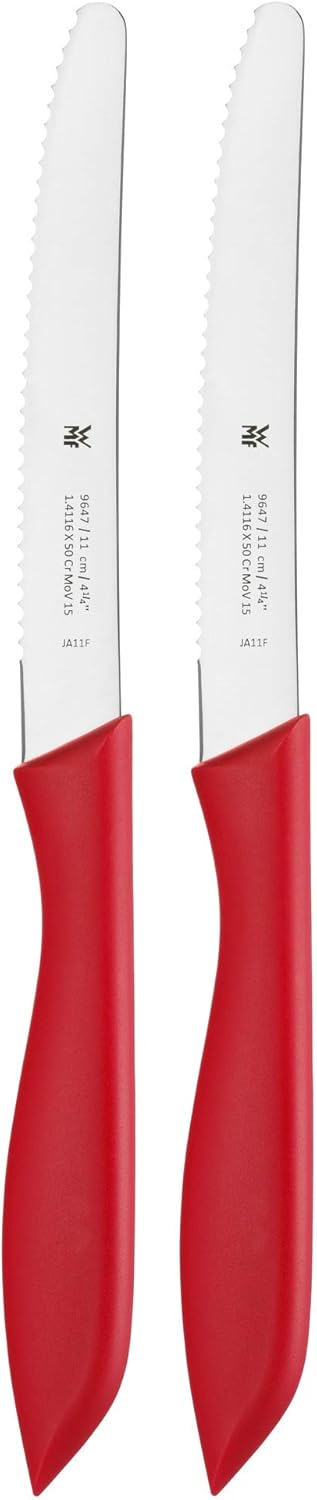 WMF Classic Line Frühstücksmesser Set 6-teilig, 23 cm, Brötchenmesser Wellenschliff, bunt & Messerse