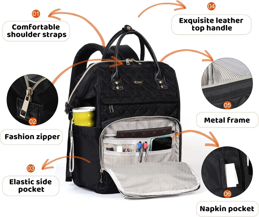 Rucksack Damen,Laptoptasche Frauen 17,3 Zoll Wasserdicht,Schultasche Schulrucksack Mädchen Teenager,