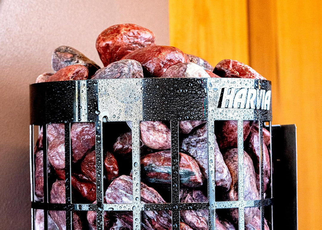 Saunasteine Roter Jaspis 15 kg – Abgerundet, 5–10 cm | Hohe Wärmespeicherung, Ästhetische Optik | Fü