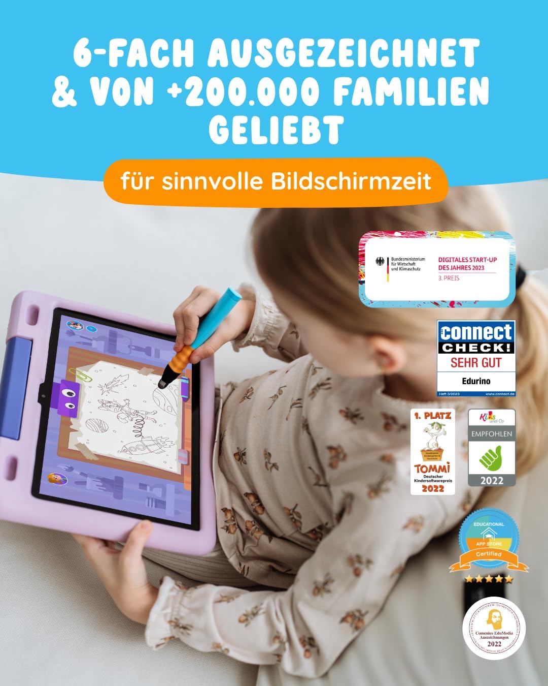 Edurino Figur Juki Kreativität & Malen ab 4 Jahren | Innovatives & digitales Lernspiel | Farbenlehre